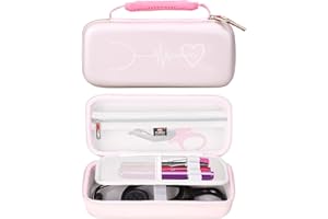 FBLFOBELI Stethoscope Case Compatible with 3M Littmann Classic III/Lightweight II S.E/MDF Acoustica Deluxe Stethoscopes, Includes Mesh Pocket for Nurse Accessories for Work (Pink)