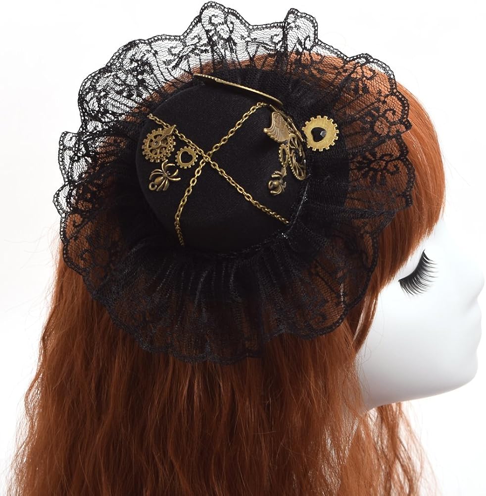 GRACEART Woman Steampunk Mini top hat headwear, Small, J - Image 5