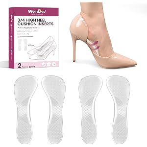 Arch Support Gel High Heels Insole Women - Welnove 3/4 Invisible Soft Cushions Pain Fatigue Relief, 2-Pair High Heel Sandal I