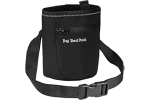 Ankilo Newest Dog Treat Training Pouch, Dog Food Bag, Dog Treat Bag, with Magnetic Closure, Pet Training Bag for Puppy Training, Black