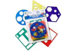 Learning Resources Primary Shapes Template Set, Geometric Shapes, Tracing Helper, Ages 4+, Multicolor