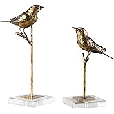 Uttermost Passerines - 13.25 inch Bird Sculpture (Set of 2) - 6.5 inches Wide by 5.5 inches deep