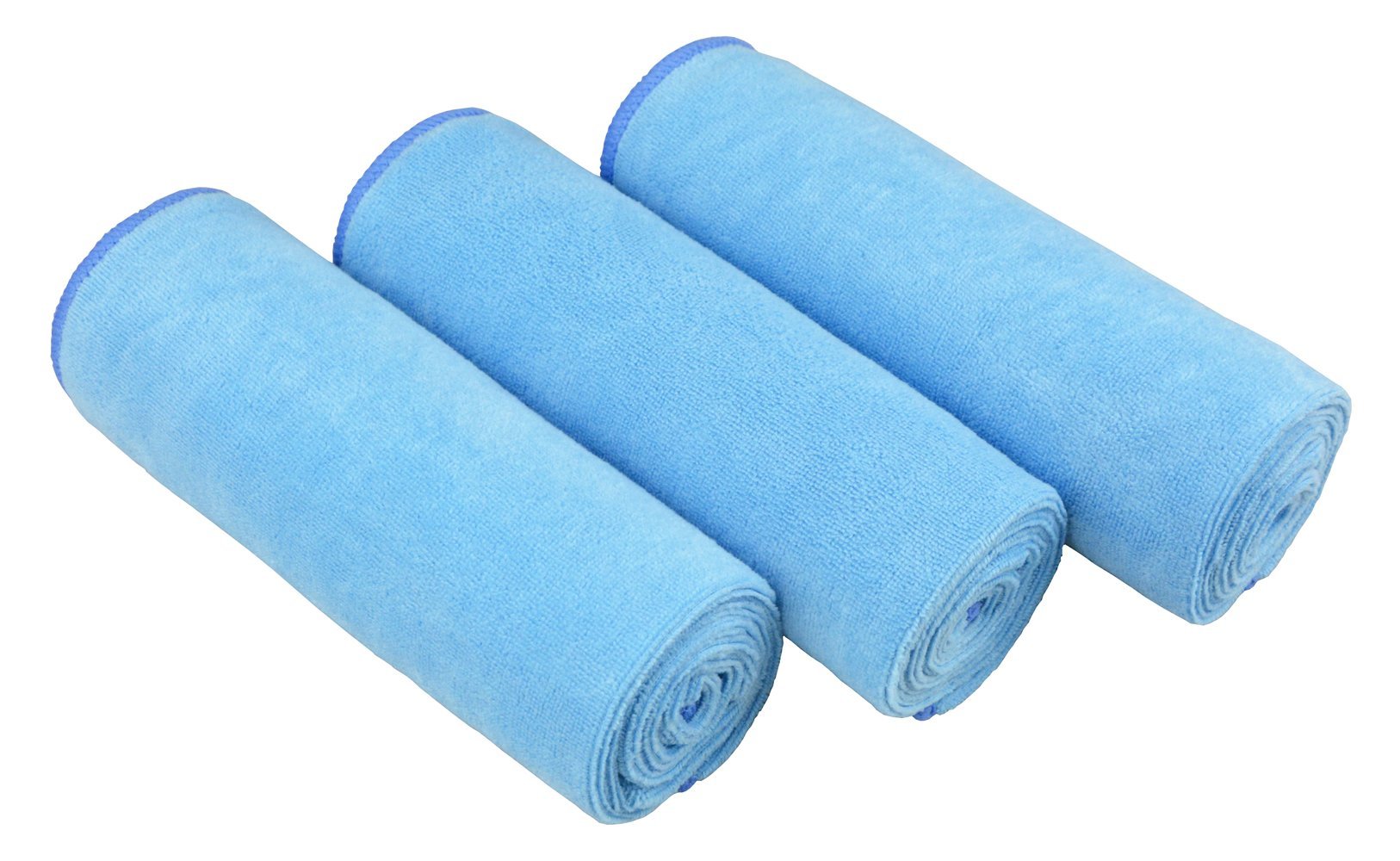 MAYOUTH Microfibre Sports Towels Fast Drying & Absorbent Gym Towel Workout Sweat Towels for Gym Fitness,Yoga, Camping 3-Pack 40cm X80cm, Light Blue