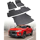 All Weather Floor Mats Cargo Liner for Chevrolet Chevy Blazer 2025 2024-2019 (Gas Only) Waterproof Nonslip Rubber for Base/L/LS/LT/Premier/RS Accessories 2023 2022 2021 2020 Car Rug Cover Protector