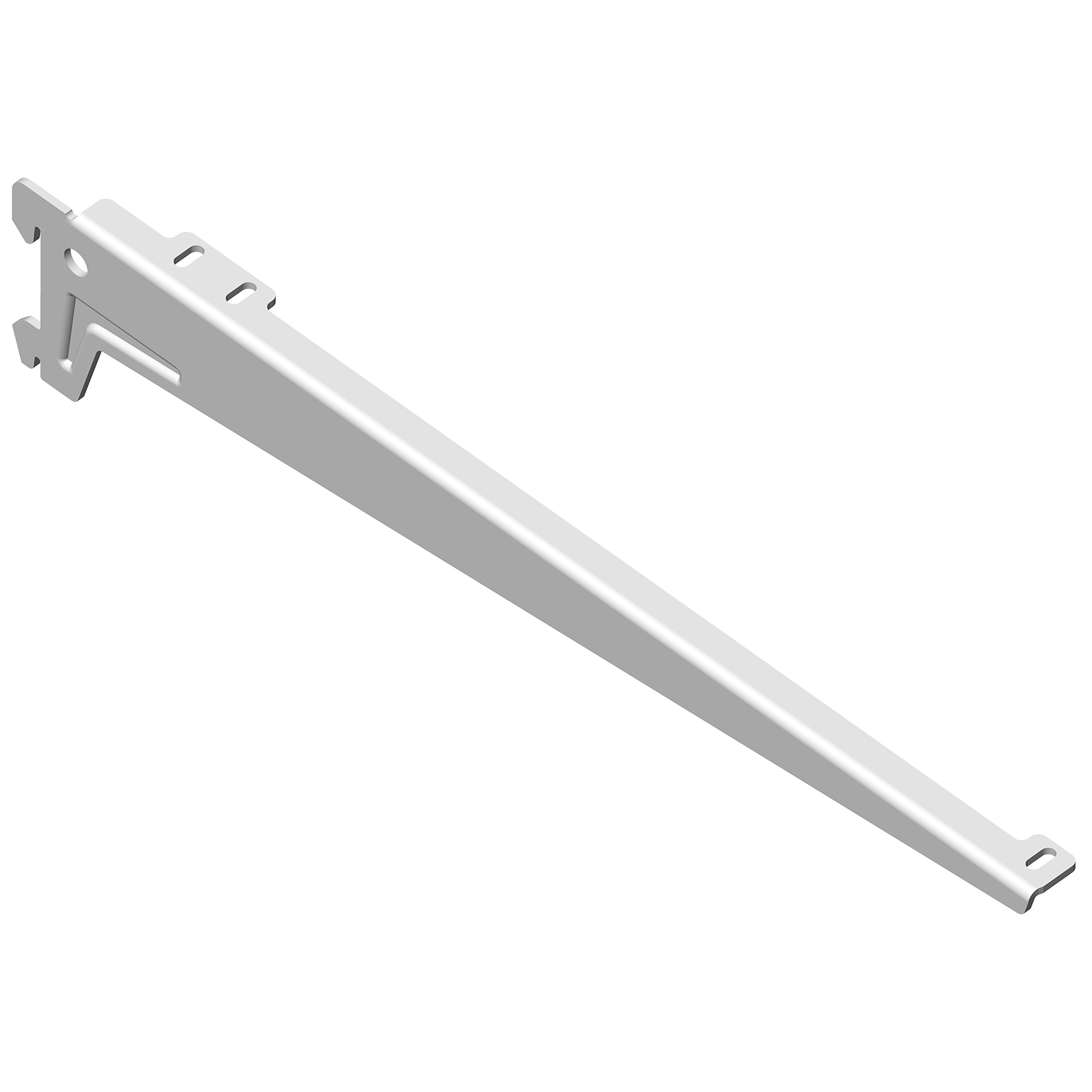 Element System Winkelträger Bracket 1–Row, Set of 2, 5 Settings, 3 Colours, Length 38 cm for Wooden Floors, 18133–00057 Wall Rail, White