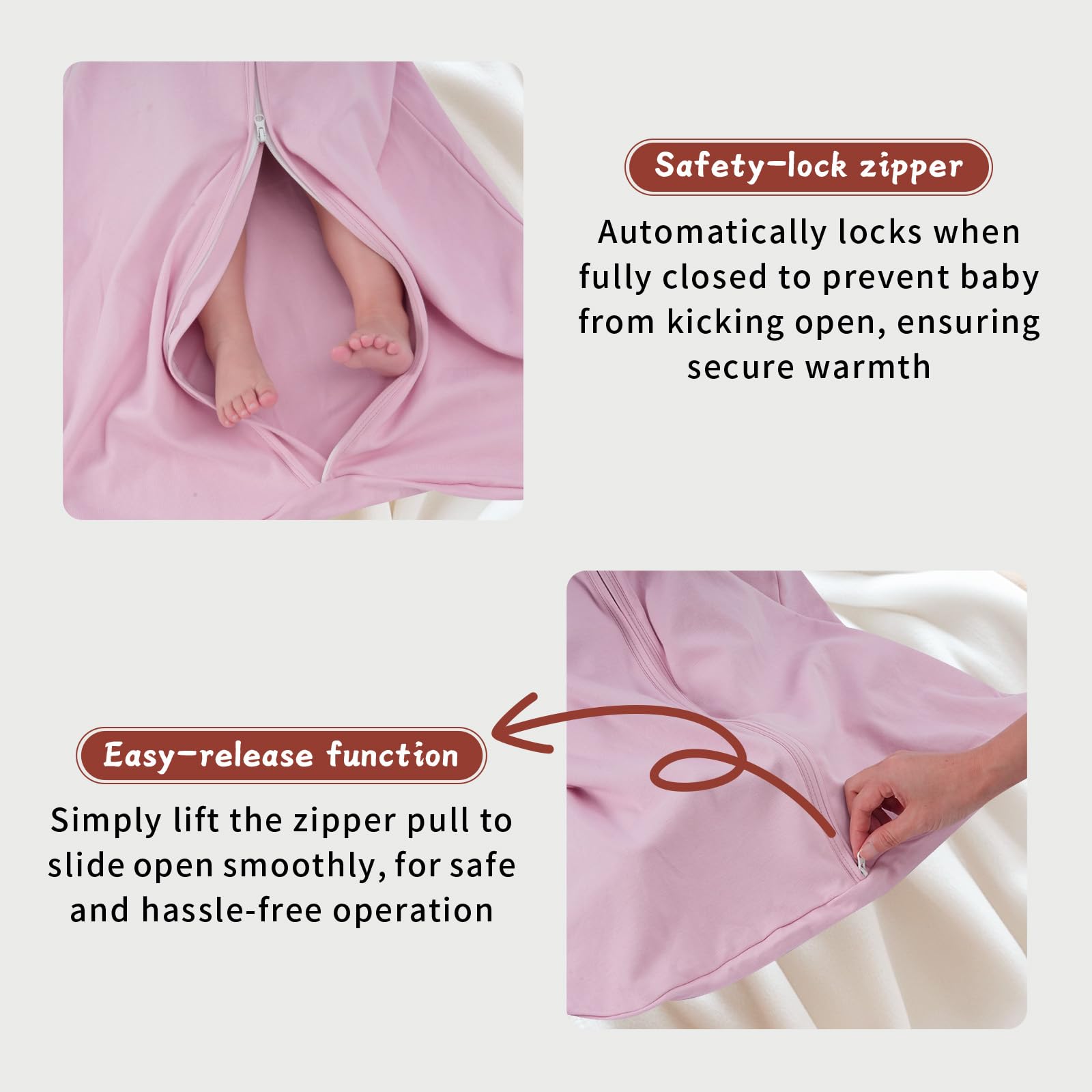 Wrrernsin Baby Sleep Sack 0-6 Months,100% Cotton TOG 0.5 Wearable Blanket for Newborn and Infant, 3 Pack 2-Way Zipper Lightweight Sleeping Bags for Toddler