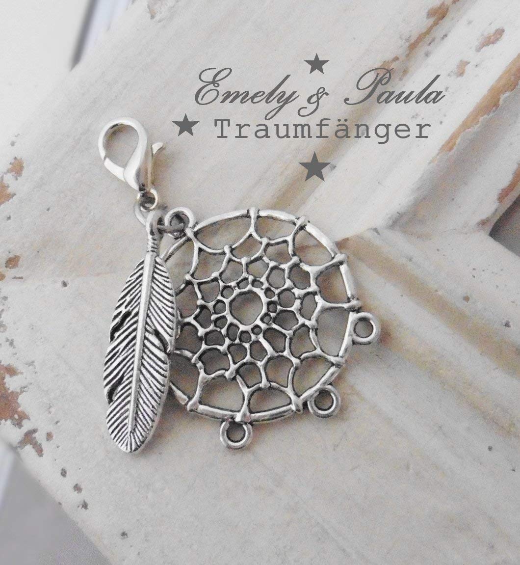 30 Stück Traumfänger Charms Anhänger | Mit Federn & Fluorit Perlen | Für Schmuckherstellung