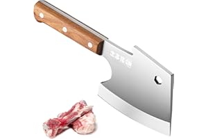 KITORY Meat Cleaver Heavy Duty Axes Shape Super Heavy and Thick Bone Breaker Professional Butcher’s Knife Traditional Forged 