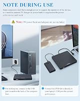 ORIGBELIE External CD/DVD Drive USB 3.0 Type-C Ultra Slim 13mm Black view 8