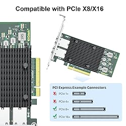 10Gtek 10Gb Dual RJ45 Port Network Card with X540