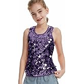 CharmWM Girls Sequin Top Sleeveless Sparkly Tank Top Dance Vest Glitter Cocktail Party Shiny Club Night