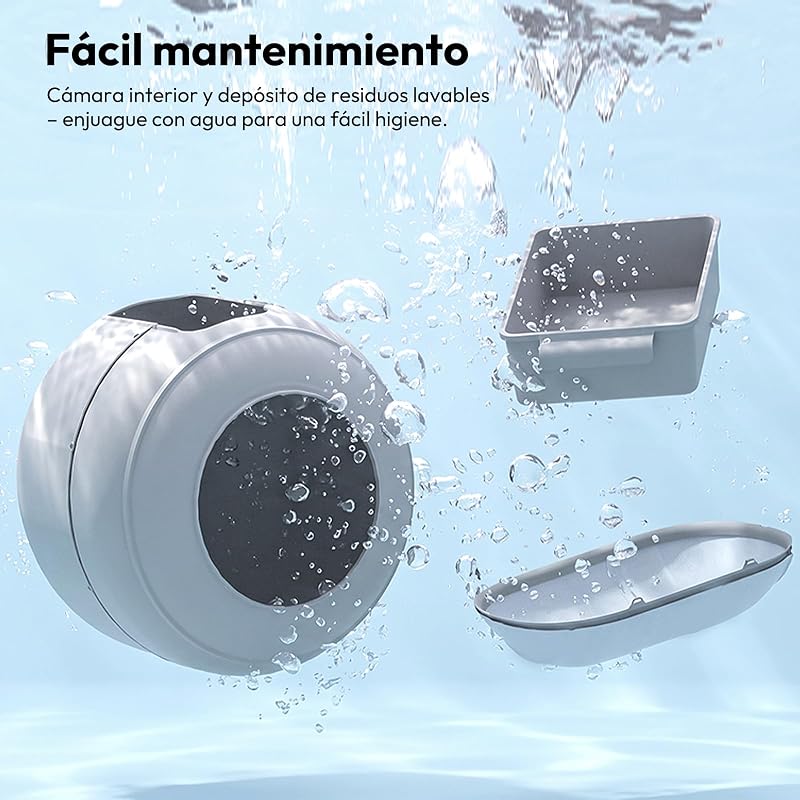Arenero Gatos Autolimpiable Grande, 90L Gran Capacidad Arenero Automatico Gatos, Equipado con Sistema de 6 Seguridad, Compatible con Control App, Función Mejorada Eliminación Olores