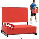 Sekey Stadium Seats with Back Support &amp; Armrests | Extra Wide &amp; Thick Cushion, Cup Holders, Storage Pockets, Plus-size Friendly, for Outdoor Sport Events