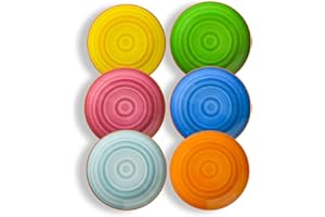 Miicol Ceramic Salad Plates Set of 6, Colorful Appetizer Plates 8 Inch / 20cm, Stackable Dessert Plate, Durable Dinner Plate,
