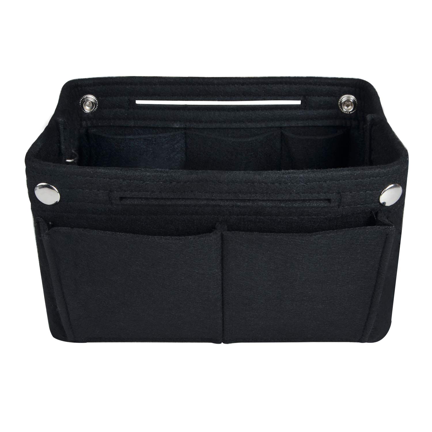 NOTAG Women's Handbag Organizer, Felt Fabric Handbag Organizer for Everyday Use and Travel Multi Pockets Organizer, 2 Sizes, Black, S, Black, S