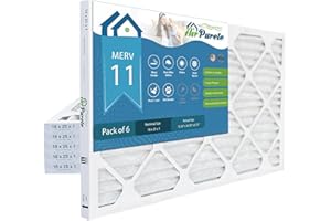16x25x1 HIGH CAPACITY Furnace Filter | AirPurete AP- 3M16251 | Actual Size 15 1/2" x 24 1/2" x 3/4" | MERV 11 | Pack of 6 | M