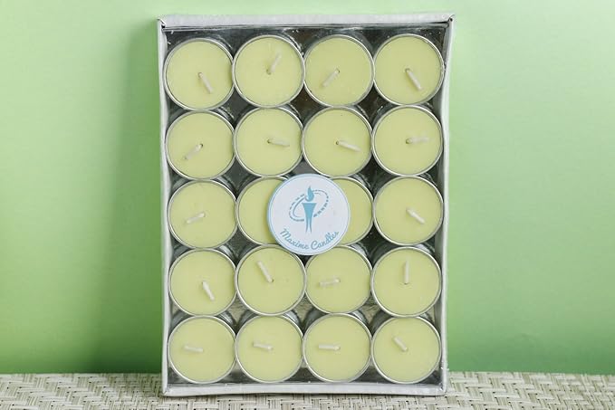 Maxime Candles Lemon Grass Scented Wax Tea Light Candles (21 cm x 16 cm x 2 cm, Yellow, Set of 20)
