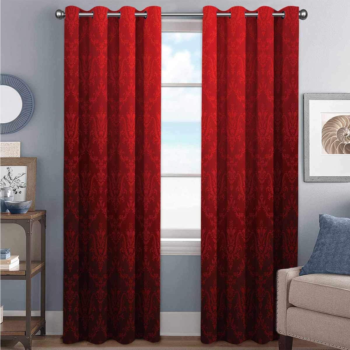 Amazon.com: Toopeek Dark Red Blackout Curtains with Grommets darken