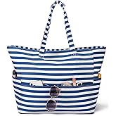 AMXNX Beach Tote Bags for Women Large Beach Bag with Zipper Pool Bag for Gym Weekender Travel Water-resistant Sand-resistant
