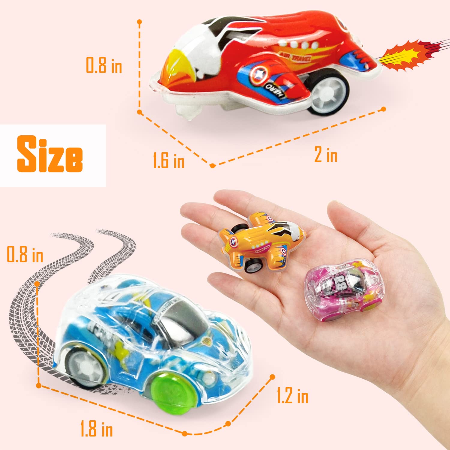 Vileafy 70 Mini Cars and Planes for Kids 4-8 Years Old, Pull Back Vehicles Set for Classroom Prizes, Bulk Treasure Box Toys, Goodie Bags Fillers, Carnival Prizes, and Birthday Return Party Favors
