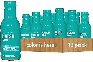 HATSU Sugar-Free White Tea – Pomegranate & Blueberry Flavor | Low-Calorie Iced Tea | 16.9 fl oz Bottles (Pack of 12)
