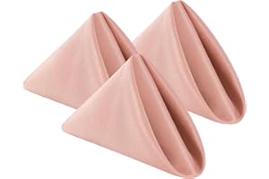 Bailarina Cloth Napkins Set of 120,17x17 inches Dinner Napkins Cloth Washable,Polyester Square Table Cloth Napkin Bulk with Hemmed Edges Ideal for Banquets, Parties and Weddings-Dusty Pink