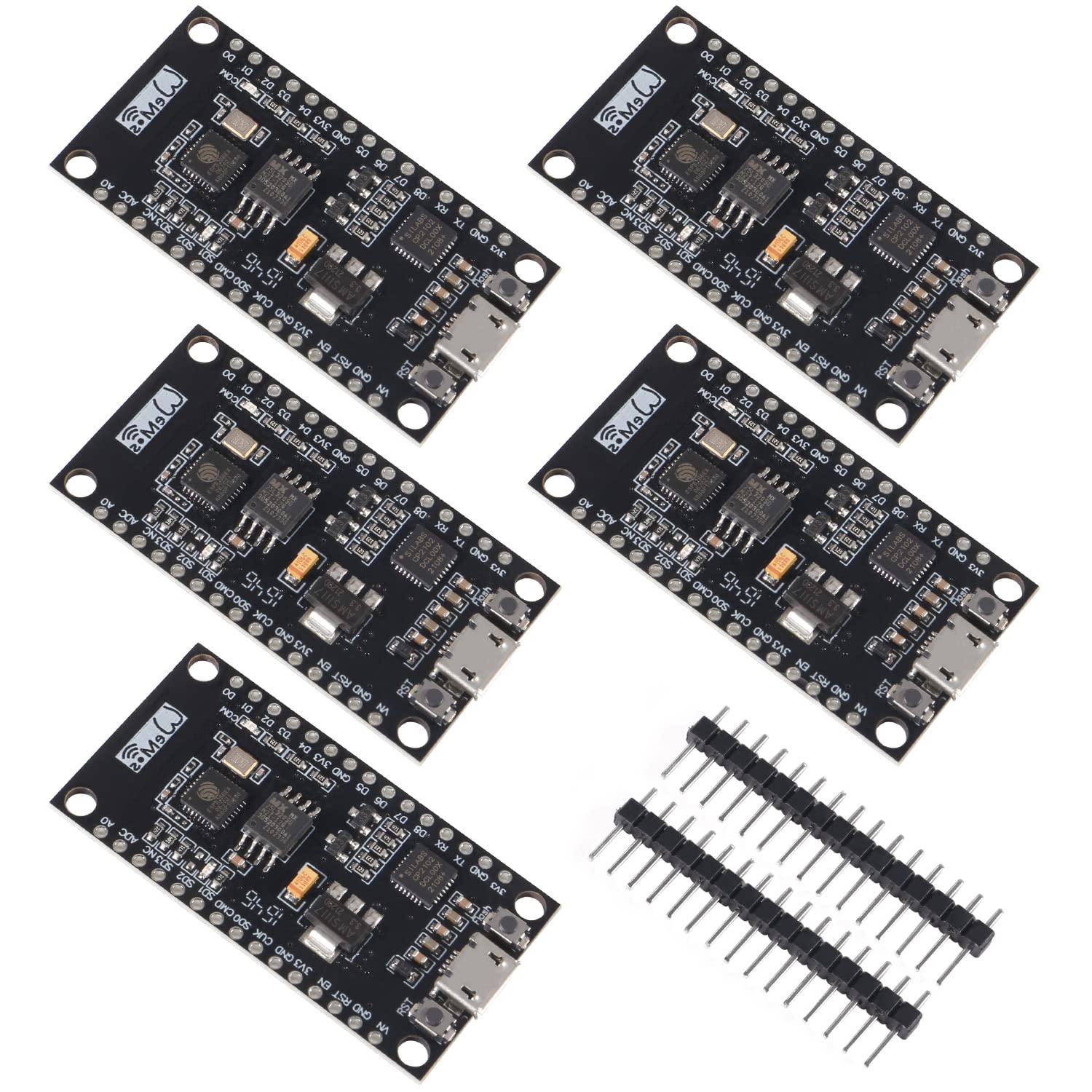 AITRIP 5 PCS for Node-Mcu Lua CP2102 NodeMCU V3 Lua WiFi Module Integration of ESP8266 + Extra Memory 32M Flash, USB-Serial CP2102 for Arduino