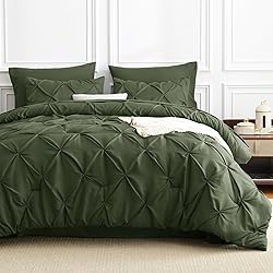 CozyLux Olive Green Comforter Set King - 7 Pieces