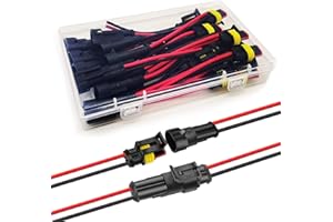 Twippo 10 Kits 16 AWG 2 Pin Connector Waterproof Wire Connectors 2 Pin Automotive Electrical Connectors Quick Disconnect 2 Wire Connectors with 16 Gauge Wire