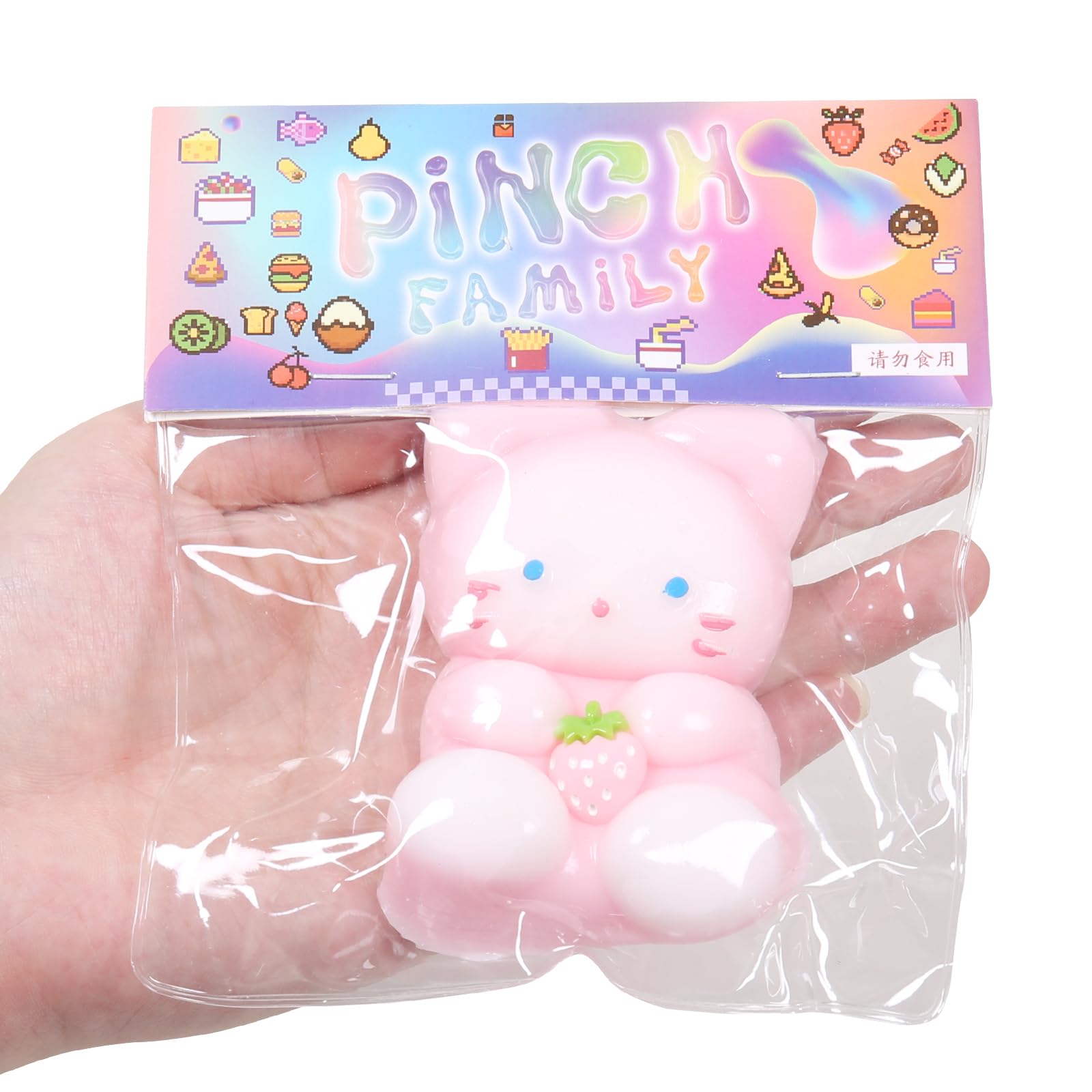 1pcs Squishy Cat Squeeze Toys, Squeeze cat Kawaii Sticky Squishies Stress Relief Squishies for Kids Party Favors, Pinch Family Fidget Toys Squishy Suitable Adults Kids