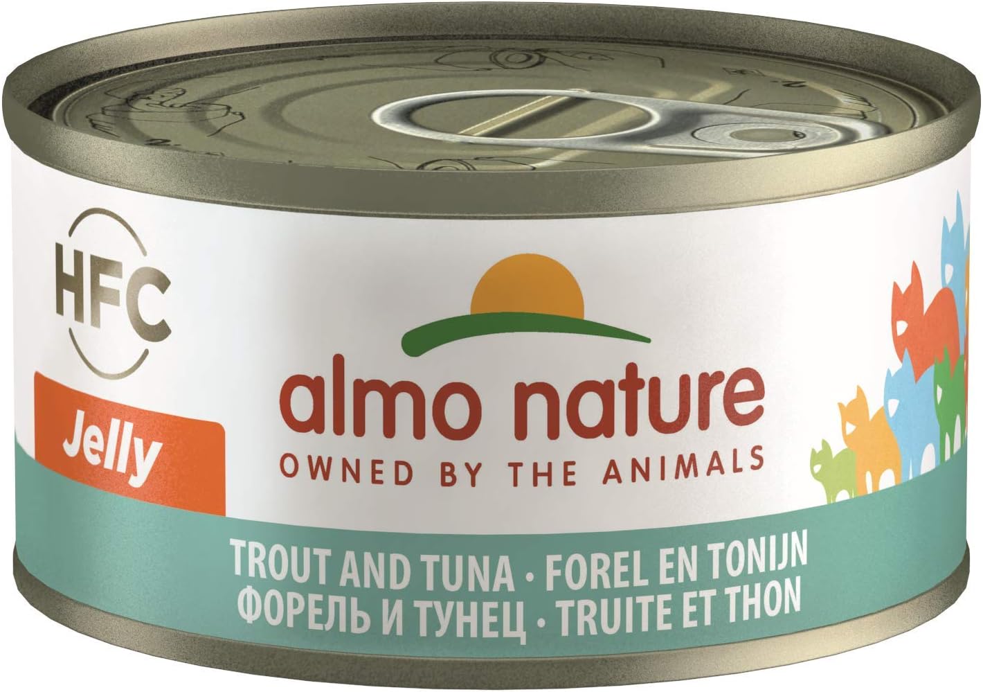 almo nature HFC Jelly Wet Cat Food with Trout & Tuna (Pack of 24 x 70g Tins), 70 g (Pack of 24)