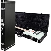 Gearlux Electric Guitar Hard Case for Fender Stratocaster/Telecaster and Standard-Size Guitars with Exterior Lock and Key, Interior Accessory Compartment, and Plush Interior Padding - Black