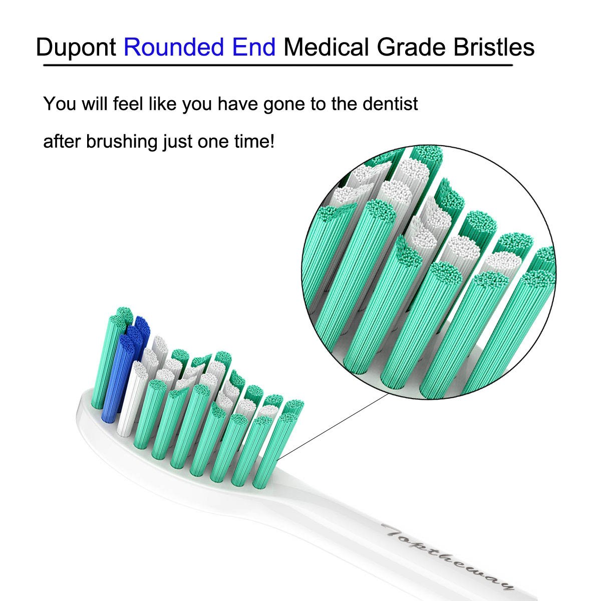 Toptheway Replacement Sonicare Toothbrush heads, Brush heads for Philips Sonicare E-Series HX7022/66, 6 Count, Fit Sonicare Essence, Xtreme, Elite, Advance and CleanCare Electric Toothbrush