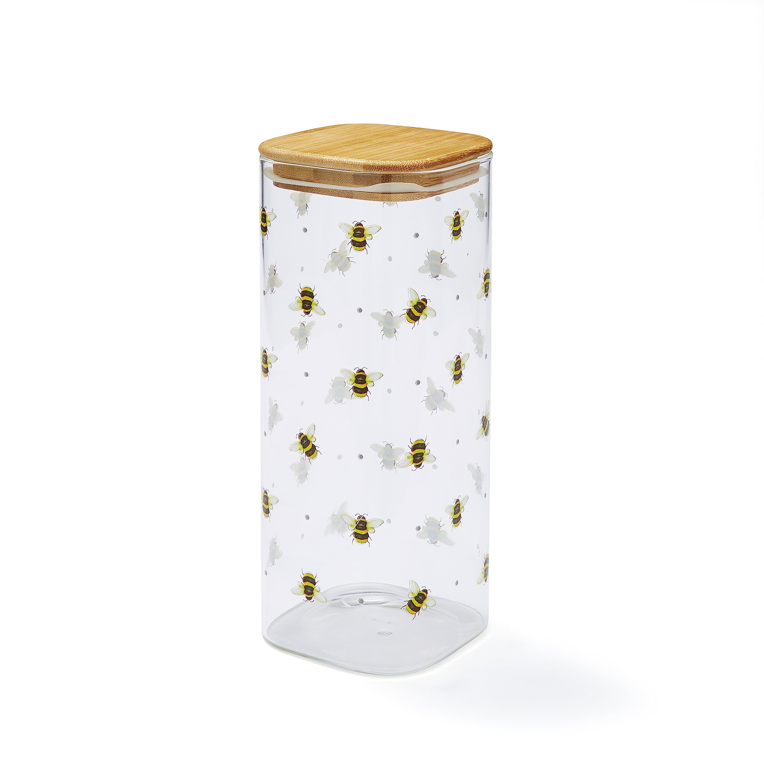 Cooksmart British Designed X-Large Glass Storage Jars | Glass Storage Jars For Kitchen With Modern Designs | Spaghetti Storage Jar or Pasta Containers - Bumble Bees
