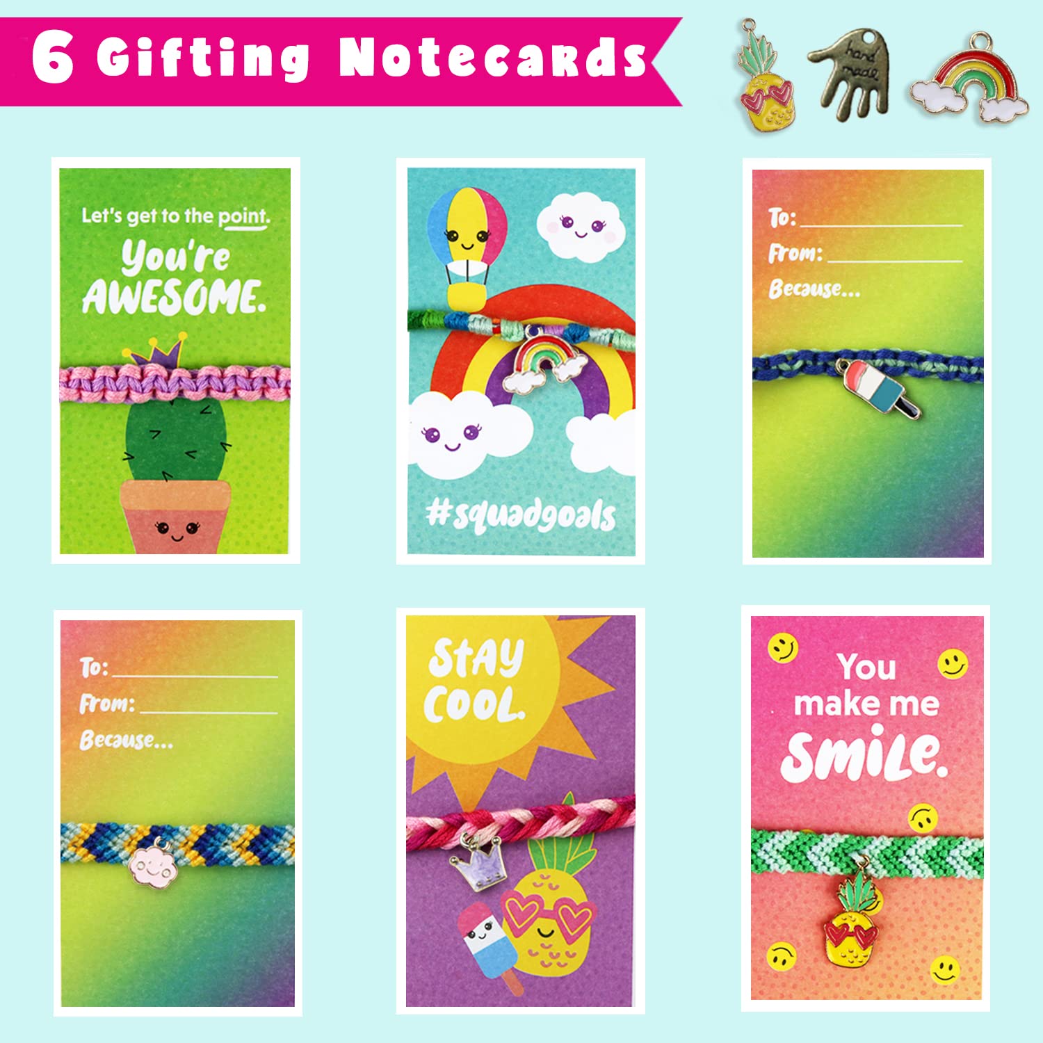 DOODLE HOG Friendship Bracelet Making Kit for Girls 8-12 with Alphabet Beads, String & Charms, 8-12 Year Old Girl Gifts, Friendship Bracelet Kit