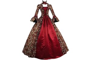 HINVHAI Renaissance Dress Women, Vintage Gothic Court Gown 1800s Medieval Victorian Dress Princess Rococo Dress Cosplay Gown