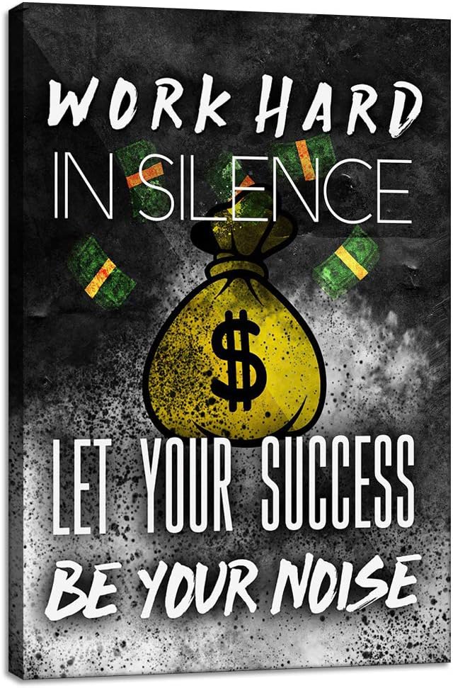 Motivational Graffiti Wall Art Inspirational Work Hard Abstract Street Wall Decor Canvas Painting Picture Canvas Posters Prints Artwork Decor for Office Home Bedroom Living Room Framed - 12