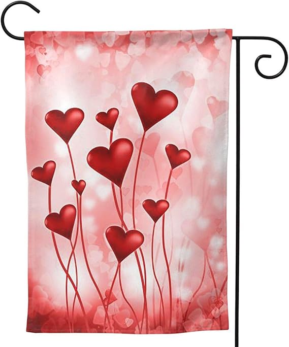 AuHomea - Bandera de jardín de corazones para el día de San Valentín