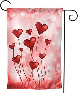 AuHomea - Bandera de jardín de corazones para el día de San Valentín