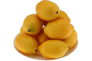 Gresorth 8pcs High Grade Fake Yellow Lemon Decoration Artificial Realistic Fruit Simulation for Home Party Holiday Christmas Display