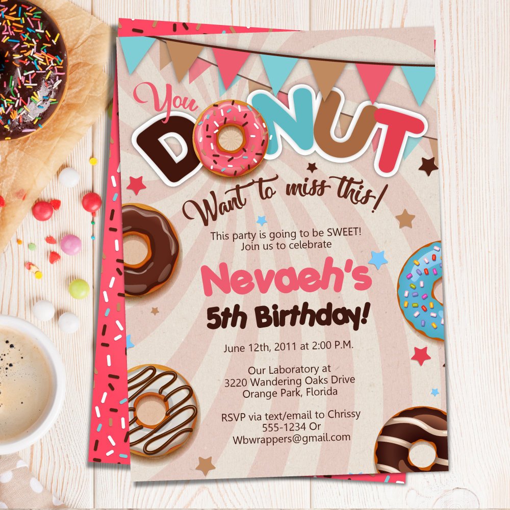 Amazon Com Donut Birthday Party Invitations Donut Themed