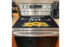 PUGEZ Glass Stove Top Cover - Electric Stove Top Cover, Sunflower Kitchen Decor and Accessories, Glass Top Stove Cover Protector, Prevent Scratching & Expands Usable Space, Thick Natural Rubber 28.5x20.5