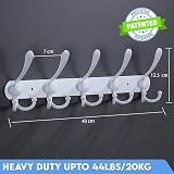 GlazieVault Coat Hooks for Wall 2 Pack Stainless Steel Heavy Duty White view 2