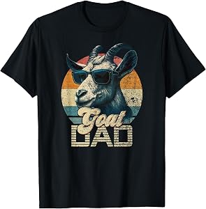Vintage Retro Goat Dad Best Goat Daddy Funny Fathers Day T-Shirt