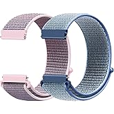 22mm Nylon Quick Release Watch Band Compatible with Samsung Galaxy Watch 3 45mm/Gear S3 Frontier/Garmin Venu 4 45mm/3 45mm/2/Vivoactive 4/Forerunner 570(47mm)/255/265/Amazfit Helio/Bip 6/5/Balance 2