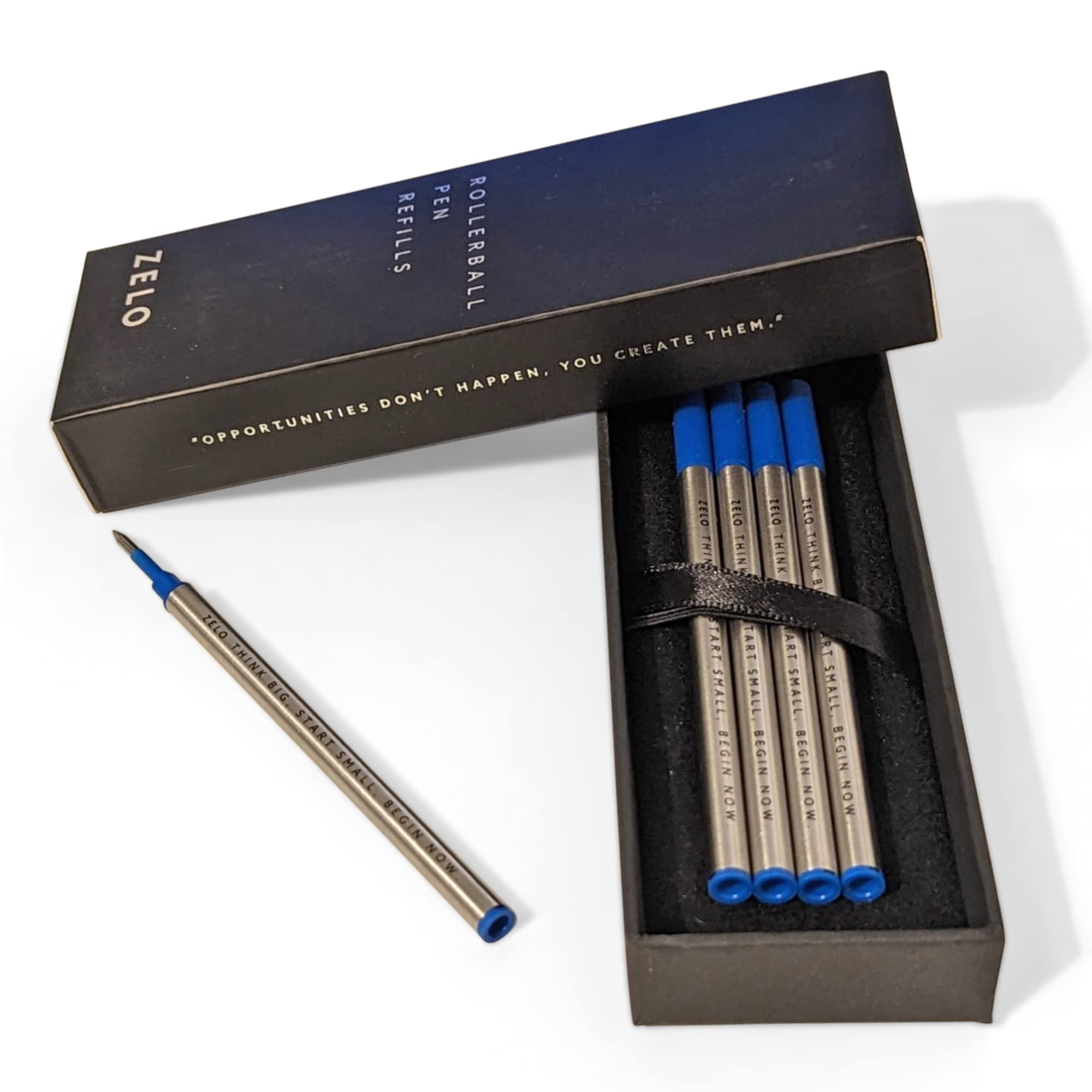 Smooth Rollerball Pen Refills | Easy Writing with Reusable Environmental Cartridges | Pack of 5 Refills | Choose Between Black, Royal Blue, Midnight Navy, and Candy Red Ink (Royal Blue Ink 0.5mm)
