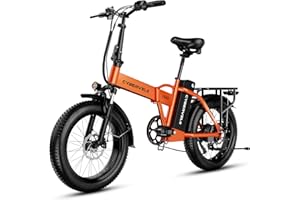 CBVELO 1000W Folding Electric Bike, 48V 20AH Large Removable Battery E Bike, 30+MPH, 80 Miles Max Range, 20" Fat Tire Ebikes for Adults, Adult Electric Bicycles for Long Commutes