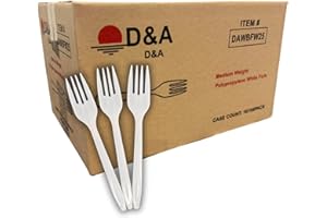 1000 Count Plastic Forks Disposable Medium Weight BPA Free, Heat Resistant, Bulk Premium Cutlery Utensils for Takeout, Meal P