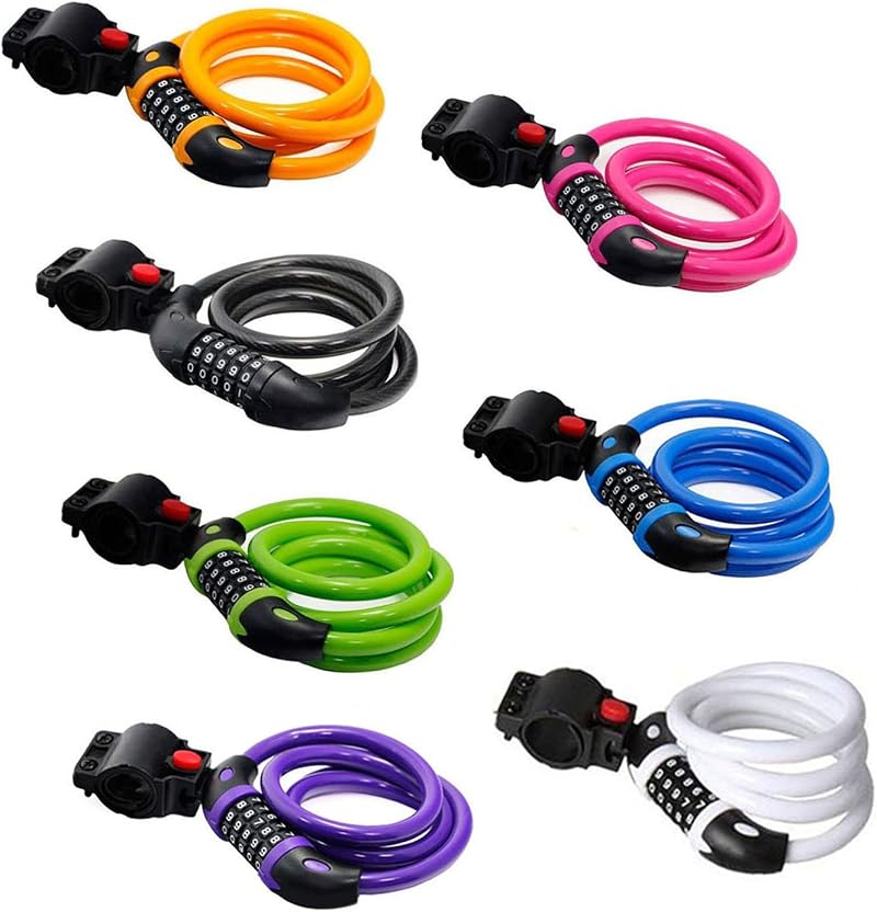 GOFRIEND Bike Lock 5 Digit Resettable 1.2m x 12mm Blue TY566