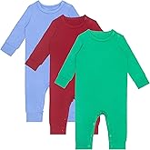 GUISBY Rayon Baby Pajamas, Long Sleeve with Snap Closure Pajamas Sleepers
